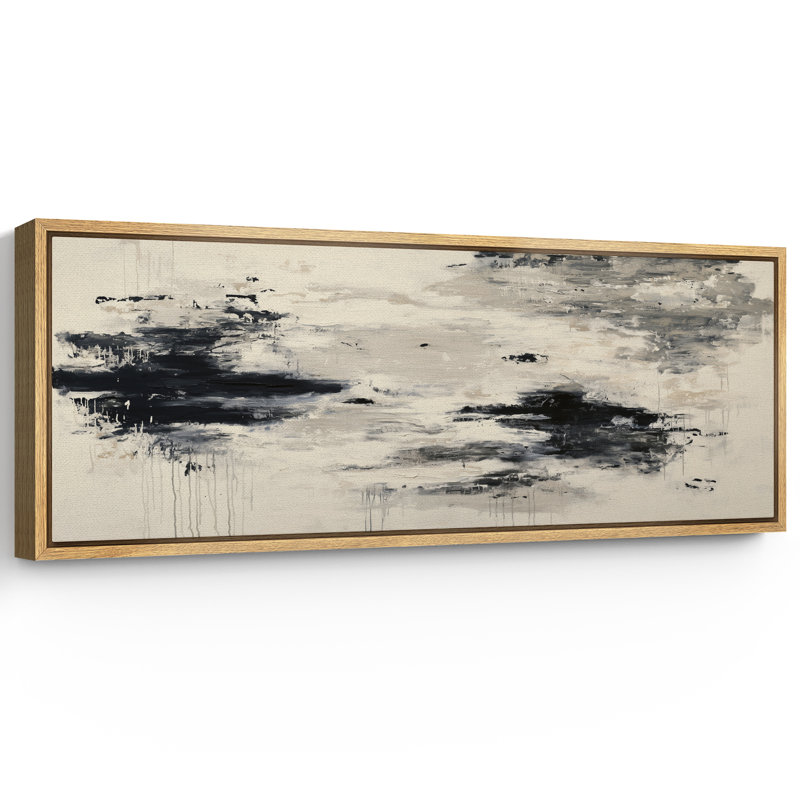 Impression sur toile encadrée noire et blanche, H 20 po x l 60 po, Naturel