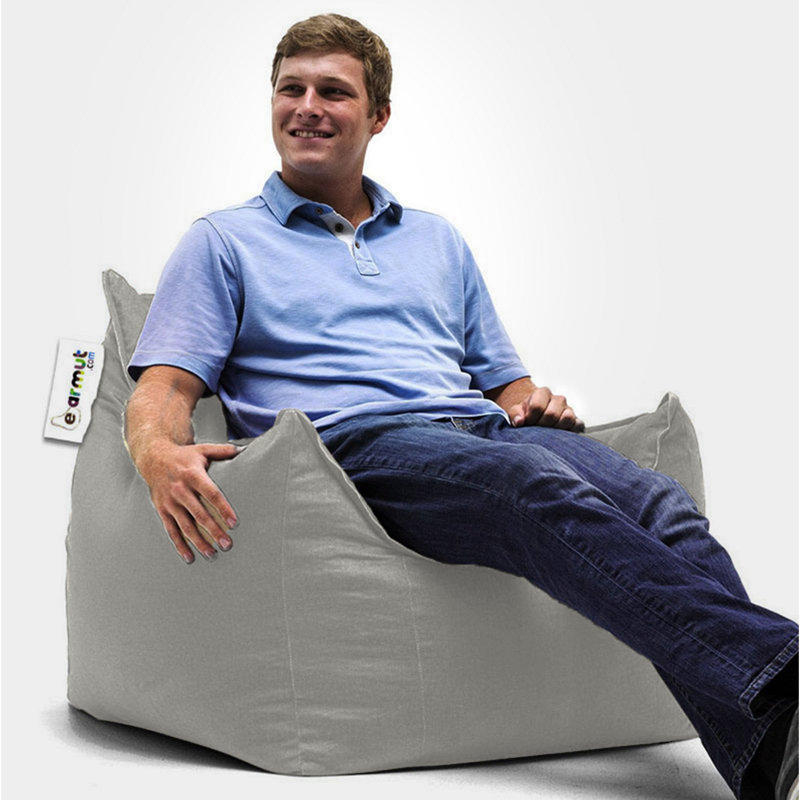 Premium Garden Bean Bag Chair, Dark Grey | 100% Waterproof Polyester, Original Bead Styrofoam Filling | Dimensions: 31.5 x 35.4 x 15.7 inches | Double Zipper System for Easy Care | Comfortable Backrest, Perfect for Outdoor Relaxation