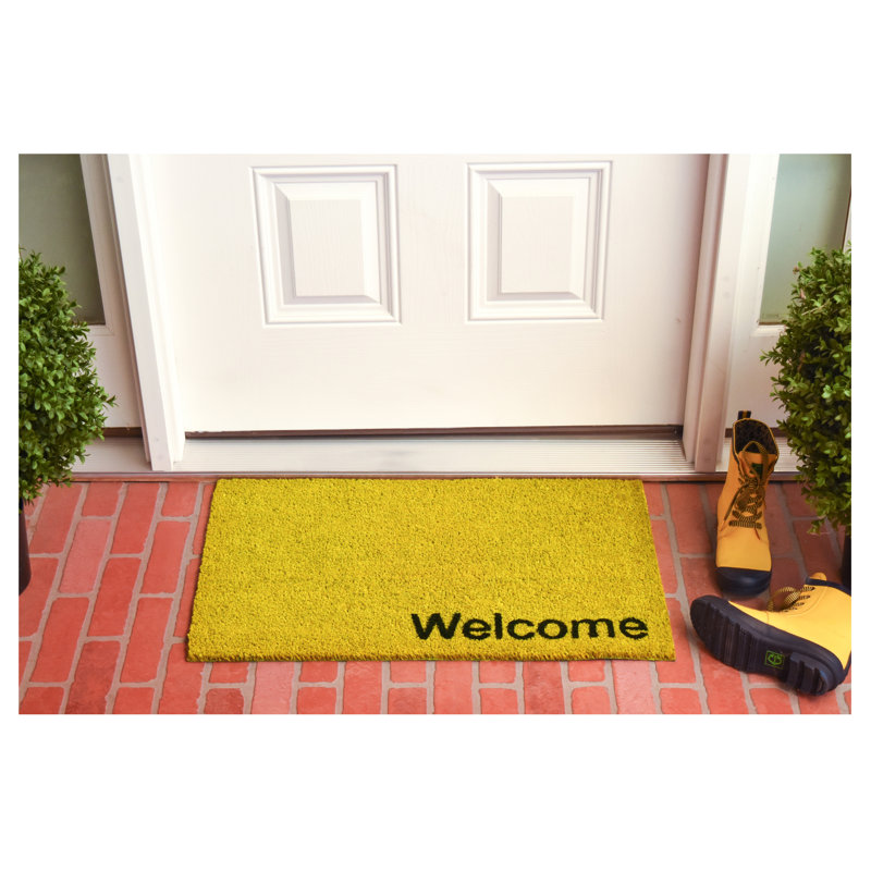 Tapis d'entrée antidérapant Kasper, L 24 po x L 36 po, Jaune