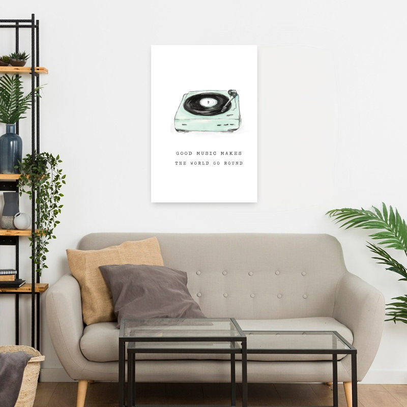 Good Music Makes The World Go Round Retro Abstract Wall Art Print, 60.96cm H x 40.64cm W