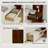 Modern Upholstered Platform Bed with Built-in Storage, King, Cream Linen-1401482594-1401482524