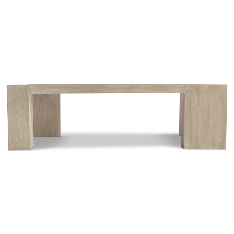 Beige Oak Rectangular Contemporary Cocktail Table