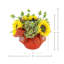 Fall Sunflower and Hydrangeas Arranged in Pumpkin Glass