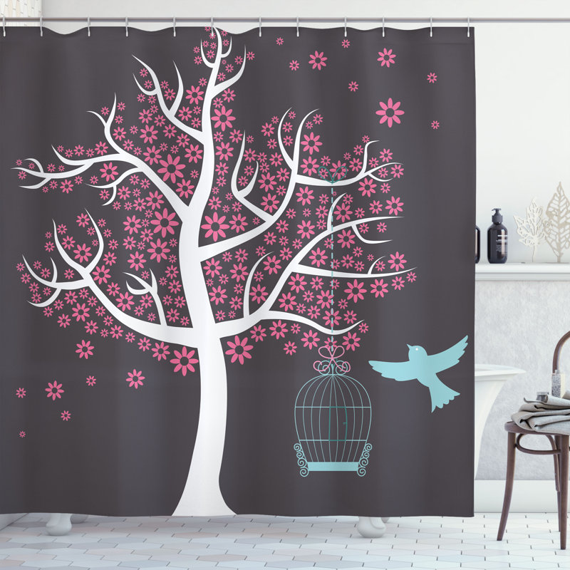 Shower Curtain with Hooks Included, 75"H x 69"W