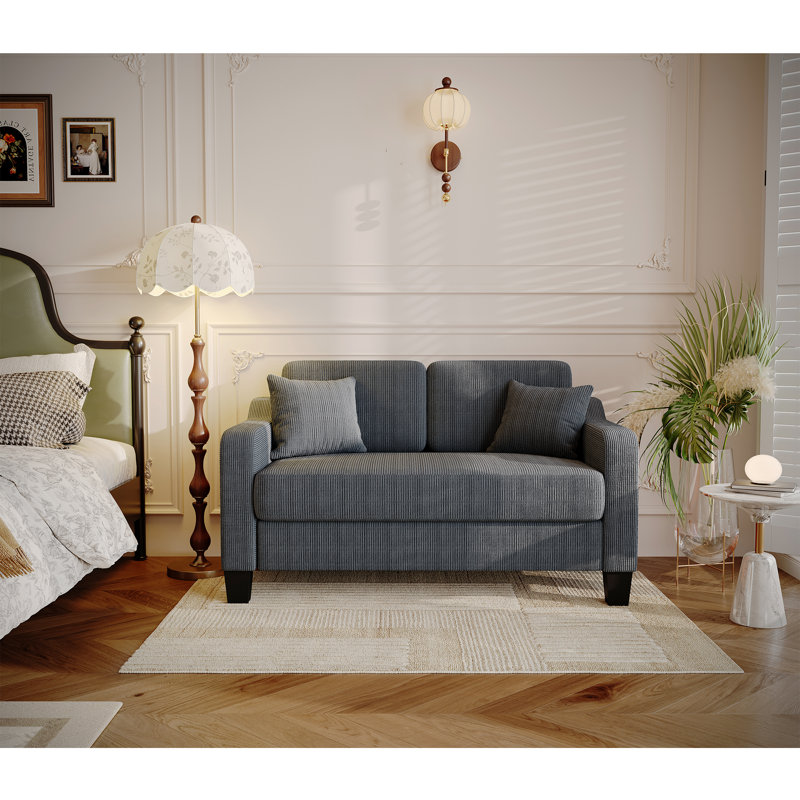 Canapé 53,9 po Corduroy, Gris