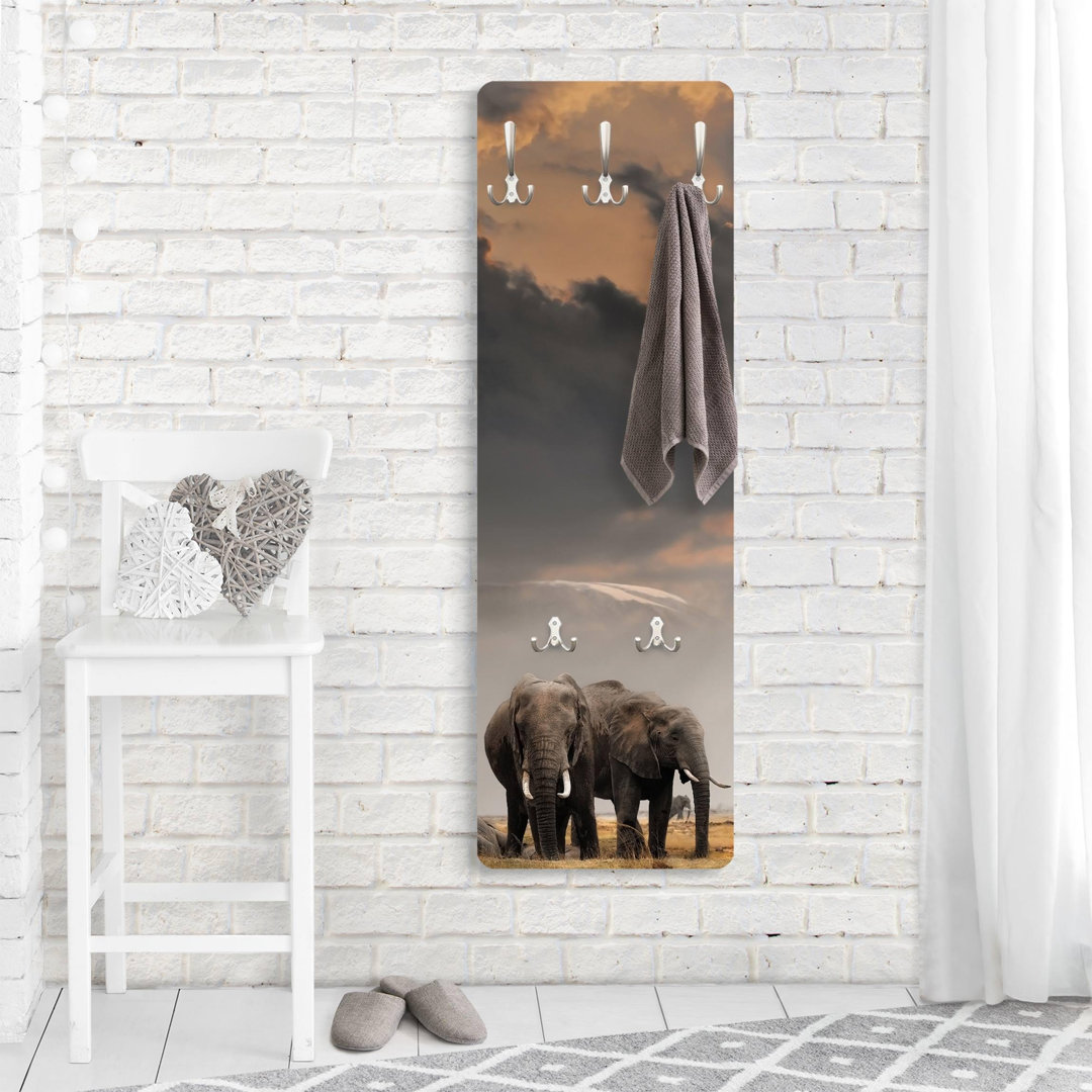Mcgill 5 - Hook Wall Mounted Coat Rack in Grey