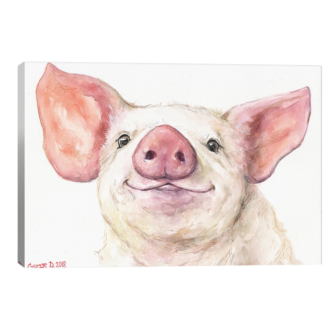 Leinwandbild Happy Piggy von George Dyachenko