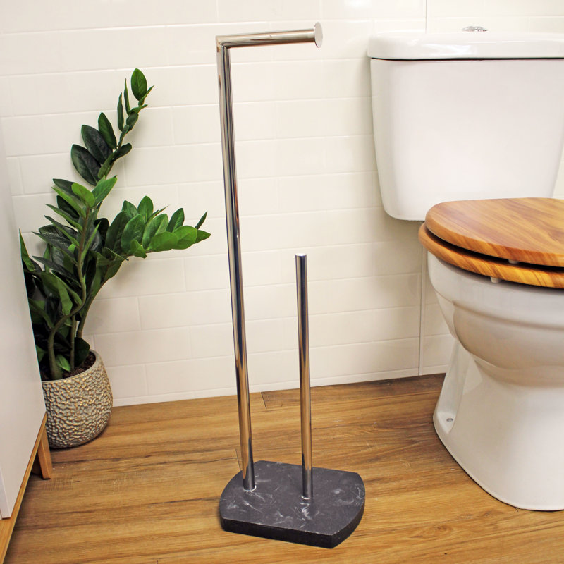 Cvetko Free Standing Toilet Paper Holder, Grey