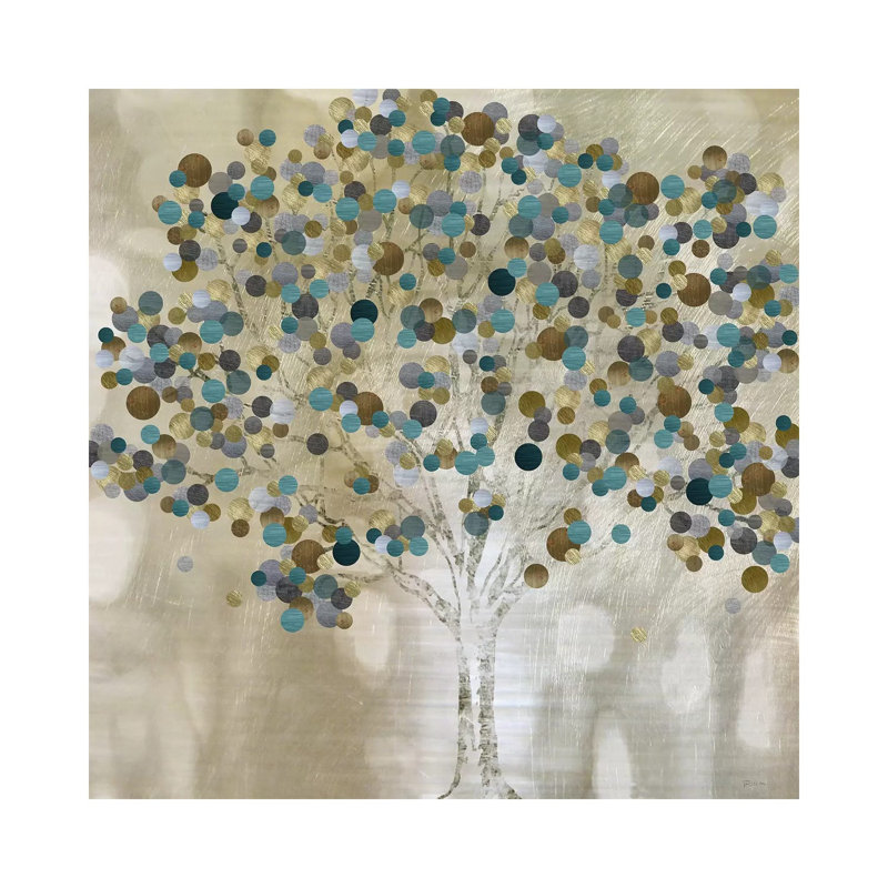 A Teal Tree by Katrina Craven - Wrapped Canvas Print, 30.48 cm H x 30.48 cm W