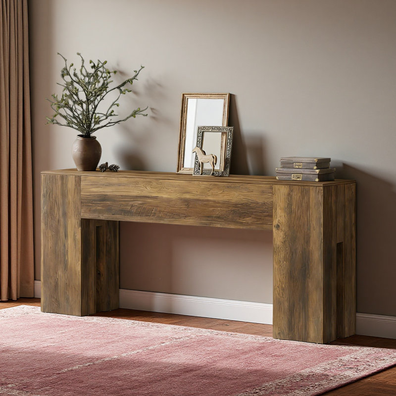 Table basse rustique, console robuste, table de couloir en bois