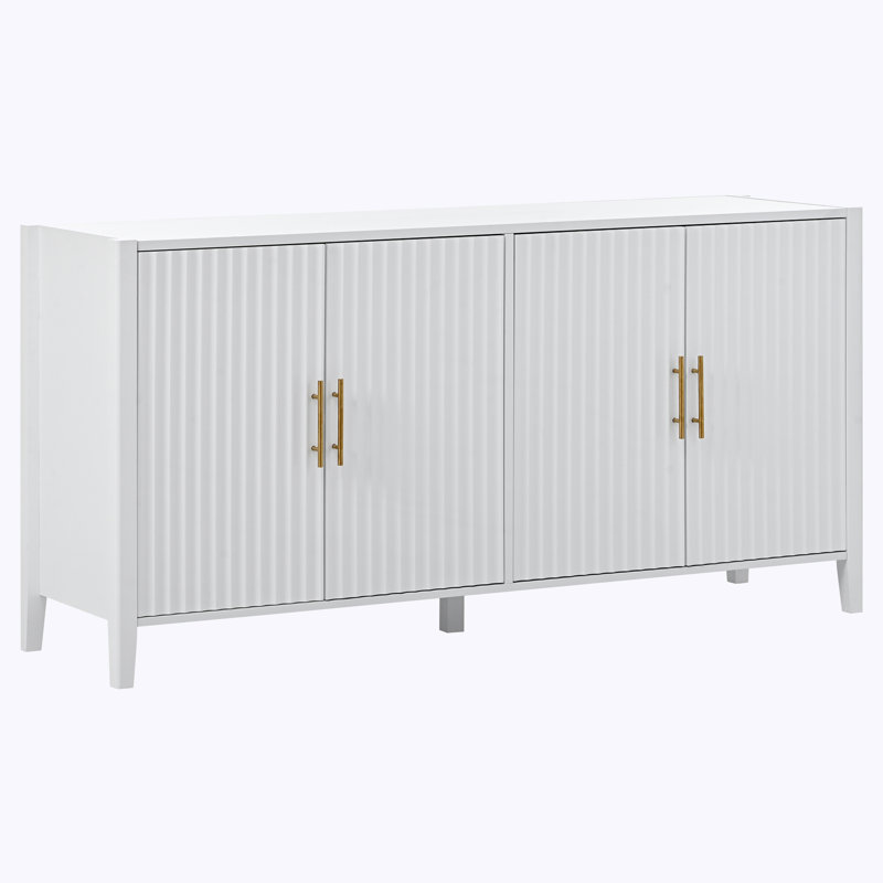 U-Style Accent Storage Cabinet, Sideboard Wooden Cabinet With Metal Handles, Ideal For Hallway, Entryway, Living Room, Versatile Furniture For Home Organization