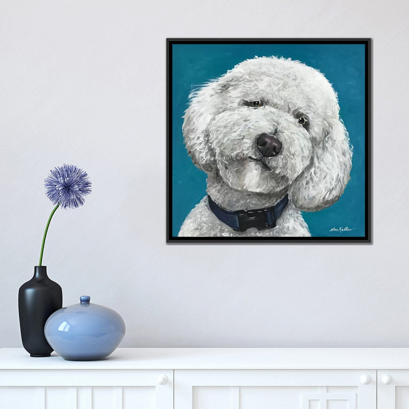 « goldendoodle on hippie » par hound studios, impression sur toile tendue, H 18 po x l 18 po x P 1,5 po, Pas de tapis