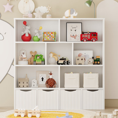 47.2″  7-Cube Bookcase with 4 Drawers
