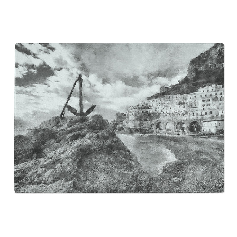 Amalfi Coast in Italy Painting Chopping Board, 0.4cm H x 29cm W x 39cm L