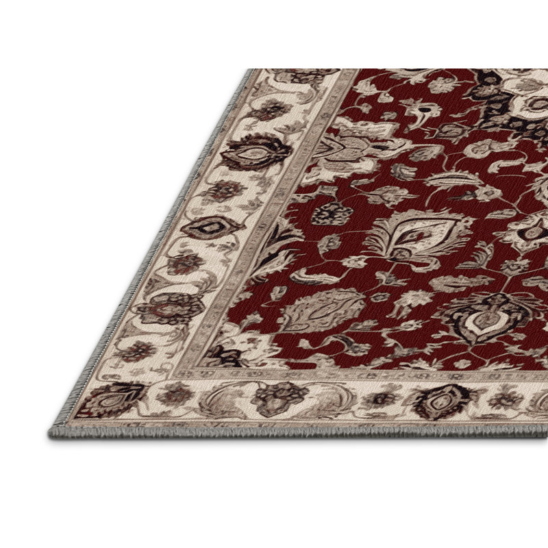 Tapis persan gris lavable à la machine, Rectangle 5 pi x 7 pi