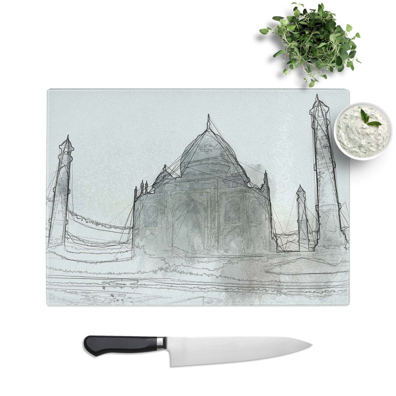 Glass Mist Over The Taj Mahal in india in Abstract Chopping Board, 28.5 cm W x 20 cm L