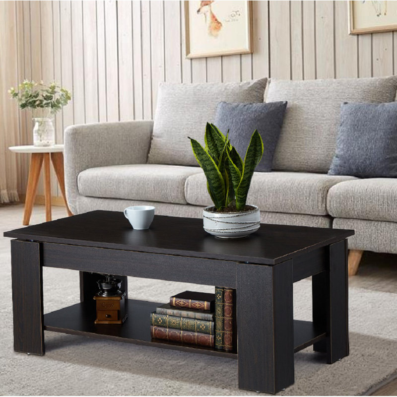 Chonie Coffee Table, Wood, Dark Brown, 15.7" H x 43.94" L x 23.5" W