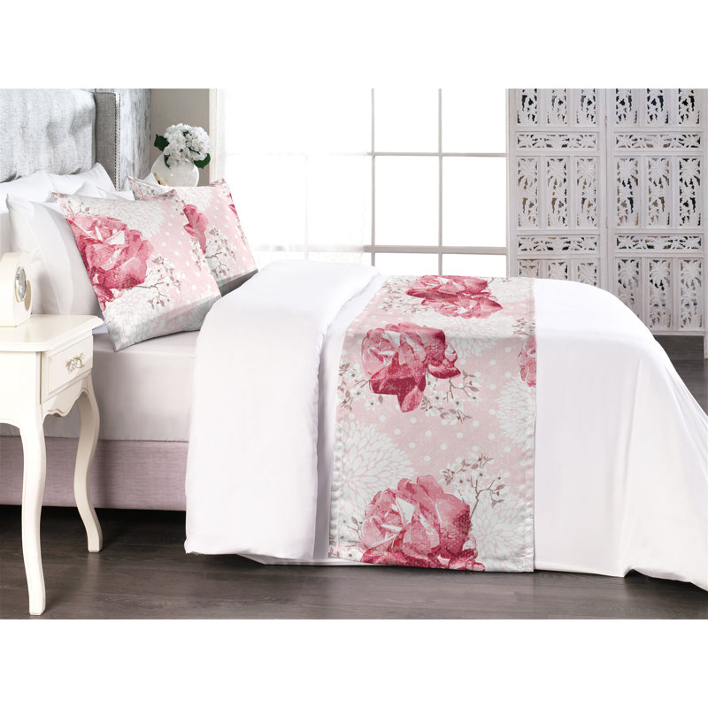 Ensemble de chemin de lit Ambesonne Flowers Boho, Très grand lit
