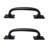 Black Wrought Iron Cabinet Handle 6" L Rust Resistant with Hardware