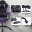 Fauteuil de jeu pivotant à hauteur réglable avec repose-pieds et support lombaire à massage