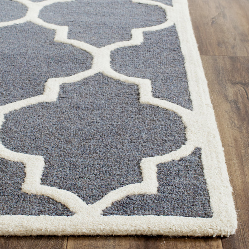 Rotteck Geometric Wool Hand Woven Area Rug, Rectangle 183 x 274 cm