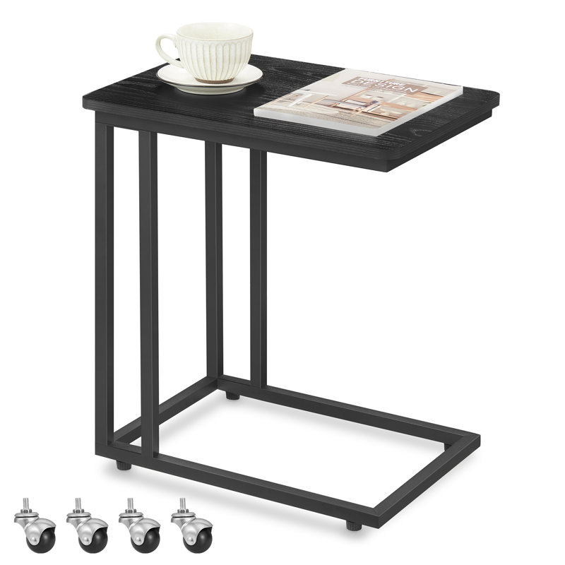 Sashko End Table, Ebony Black Top/Black Base