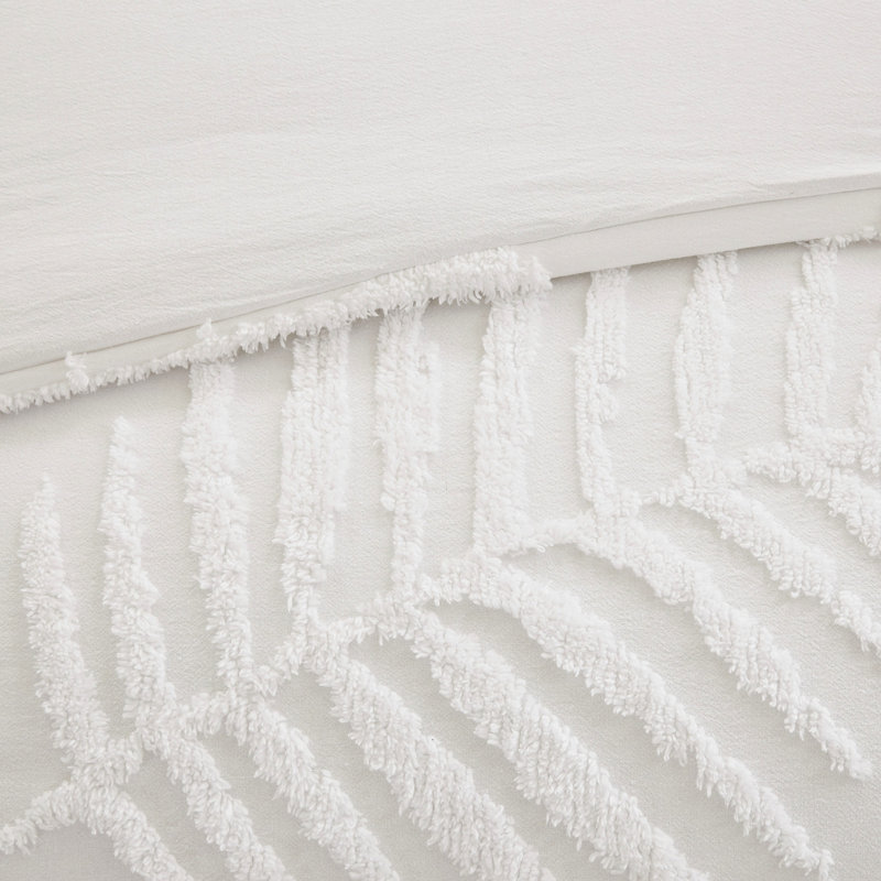 Literie pour grand lit - Chenille de coton, édredon Beach House, 3 pièces, motif, grand, look tropical, Édredon grand