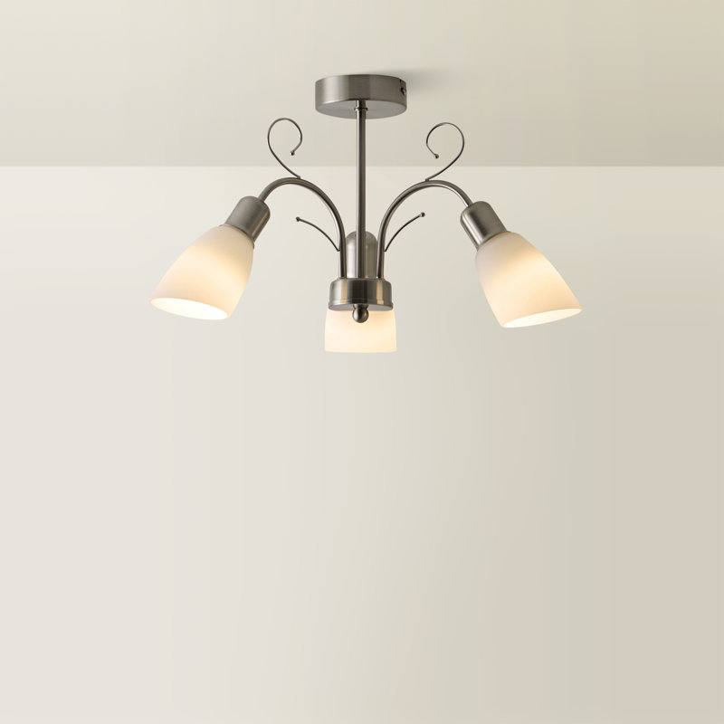 Myah Glass Semi Flush Mount, No