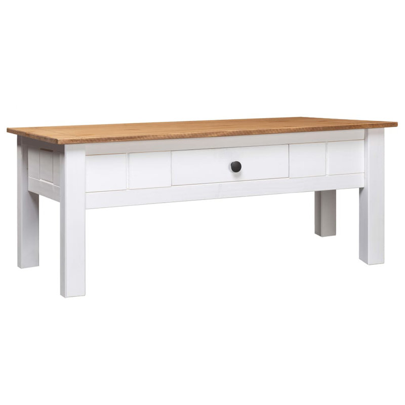 Kessinger Solid Wood Four Leg Coffee Table with Storage, White