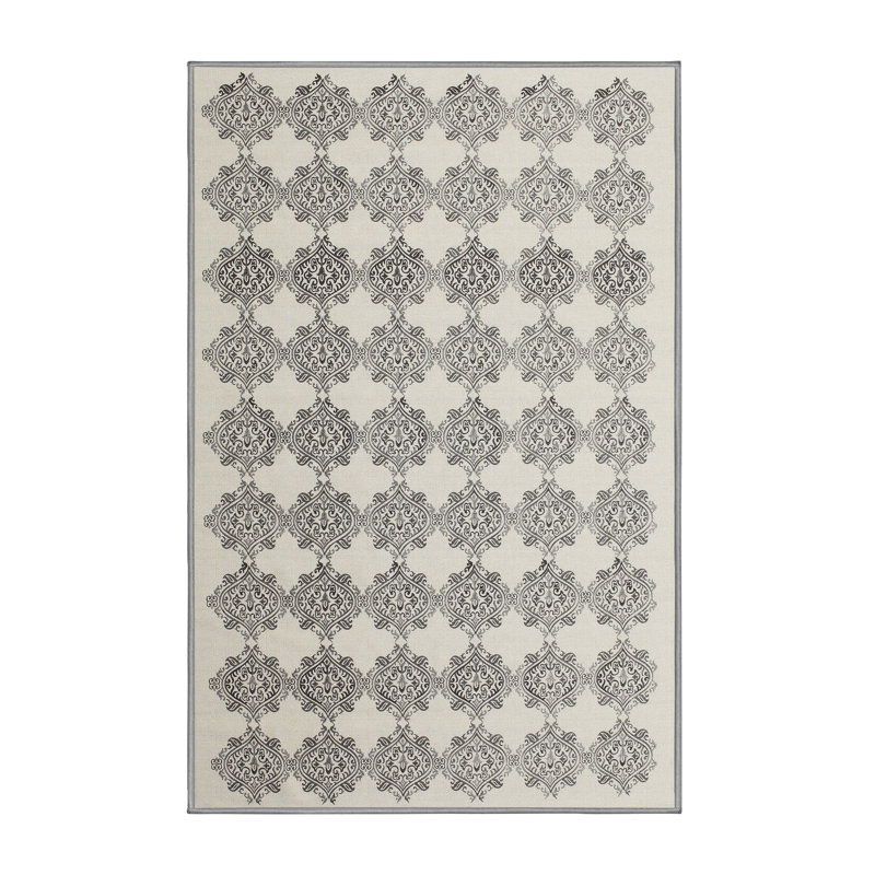 Tapis gris/zone noire contemporaine, Rectangle 8 pi x 10 pi