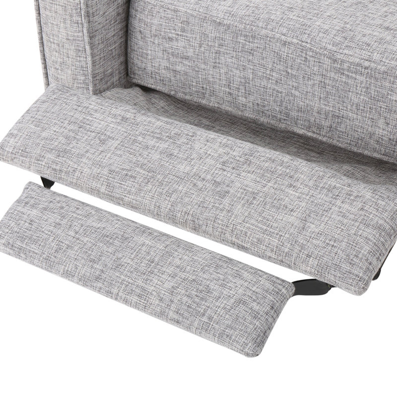 Fauteuil inclinable manuel capitonné à boutons, Polyester gris clair