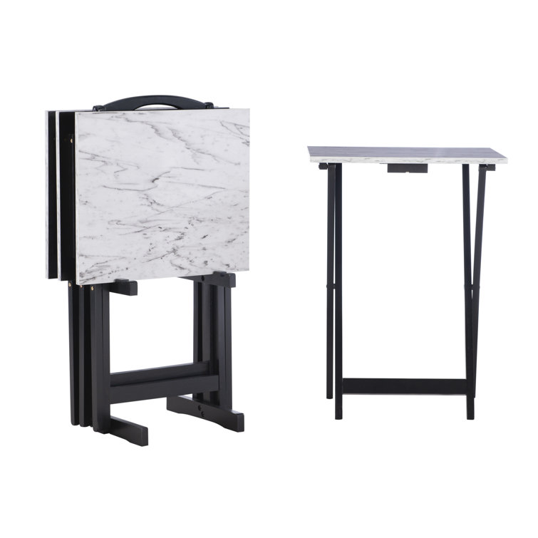 Riceboro Folding Tray Table Set