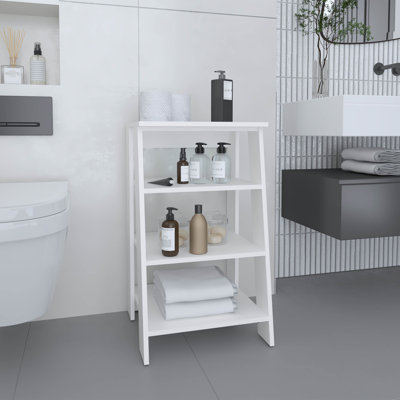 Linen Cabinet 29.7"H, Four Shelves, Vertical, White