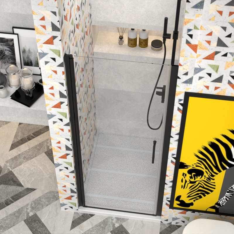 Porte de douche sans cadre ImageYou, l 30 po x H 72 po, largeur réglable 30-31 3/8 po, installation facile avec joint d'étanchéité magnétique