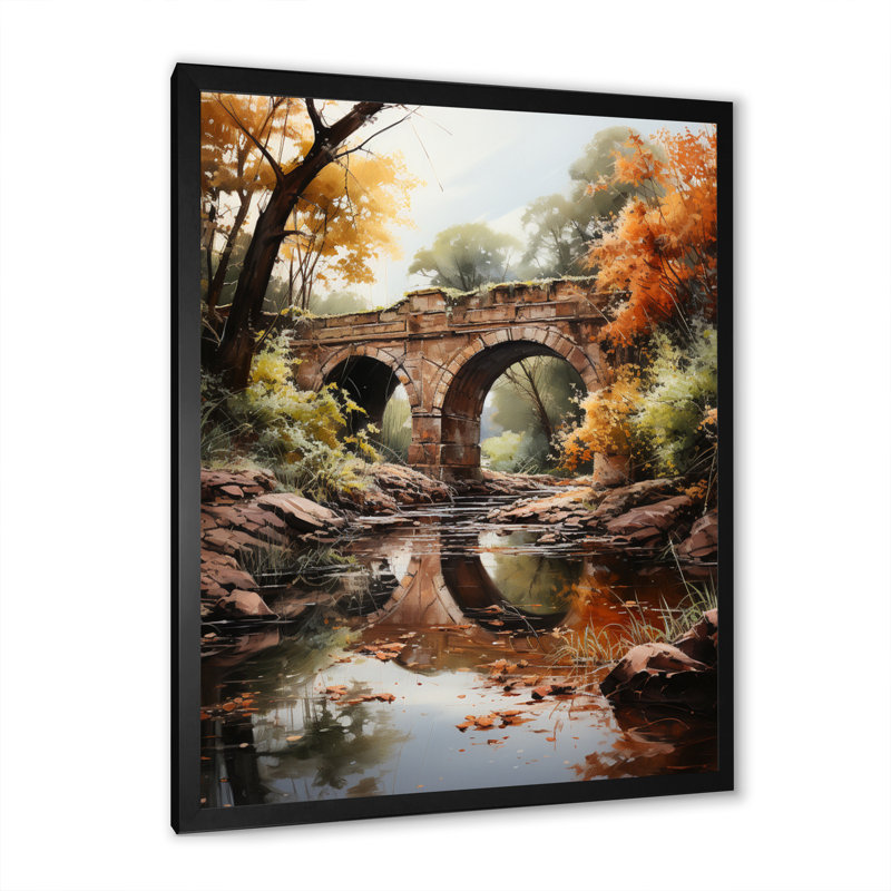 «Labrusca Orange Bridge Whispers Of History», reproduction sur toile encadrée, H 20 po x l 12 po x P 1 po, Cadre photo noir