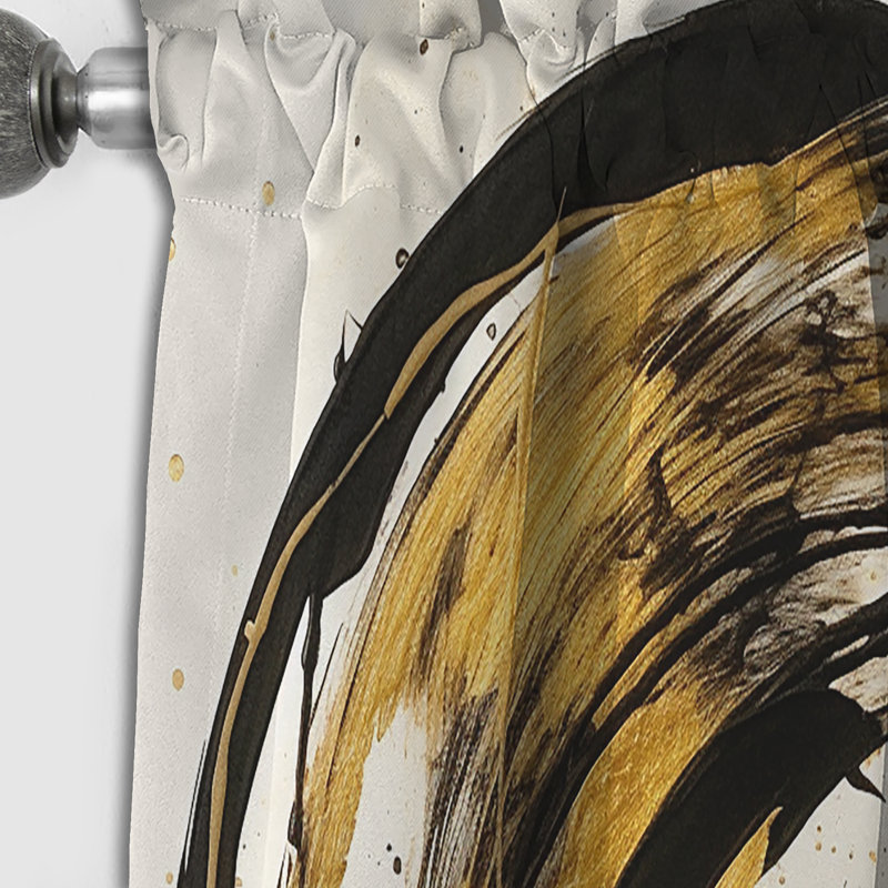 Noir et or The Art Of Chaos IV - Rideau occultant abstrait - 1 panneau, L 52 po x L 95 po