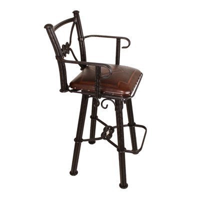 Khalsa Arms w/swivel Iron Bar Stool (Diamond Pattern)