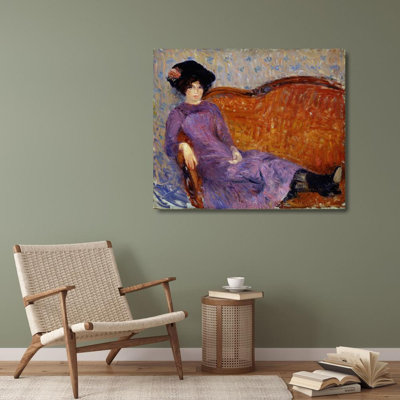 "The Purple Dress" par William James Glackens - Art mural sur toile tendue avec châssis