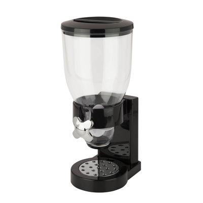 Dry Food Dispenser, Single Control, Black/Chrome