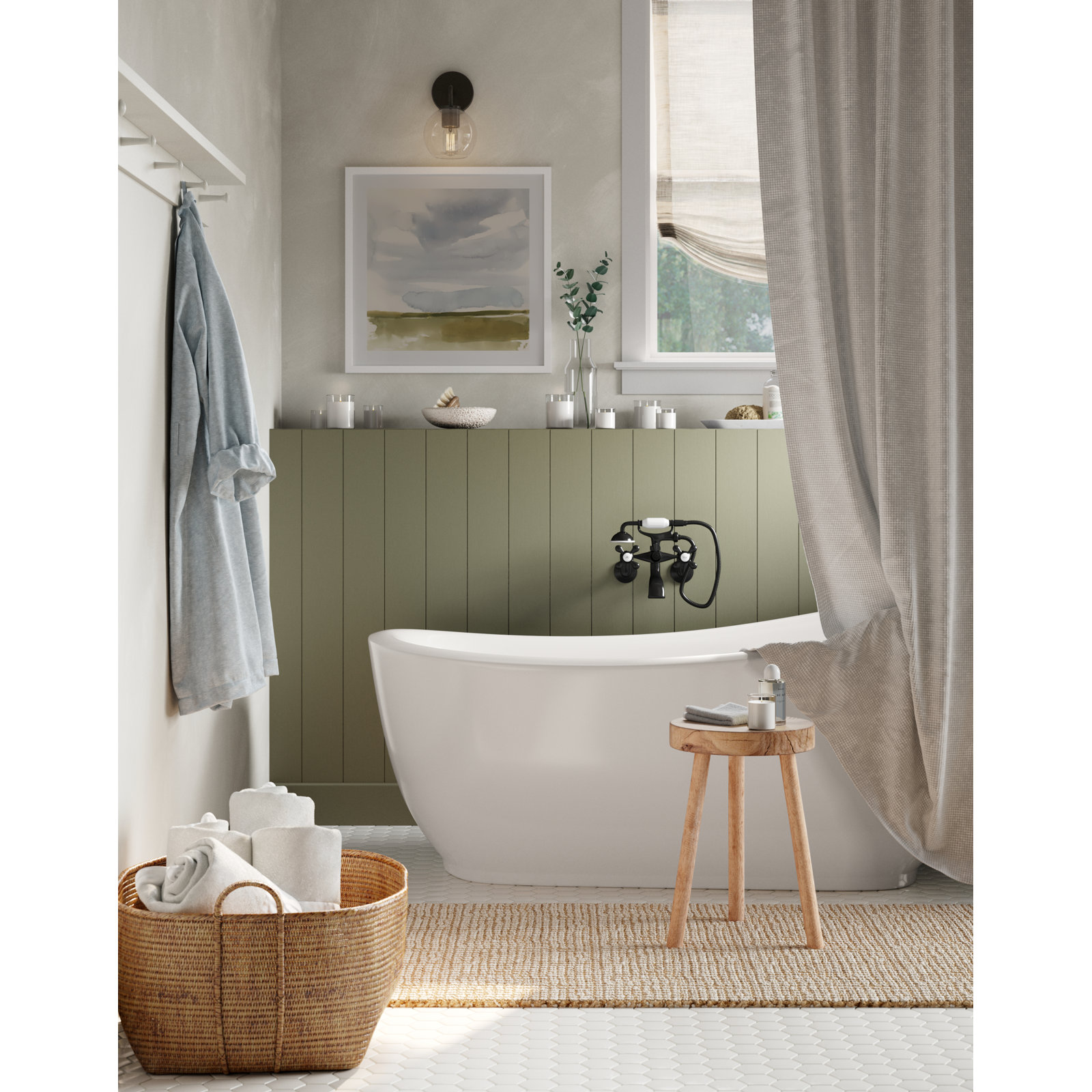 71" x 35" Freestanding Soaking Bathtub
