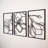 Metal Floral Wall Decor Set - 3 Piece Wall Art-826092234-826092233