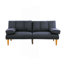 Canapé modulaire en polyfibre noir 2 pièces Mobilier de salon Pieds en bois massif Canapé-504221188