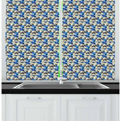 Abstract Pointed Kitchen Curtain