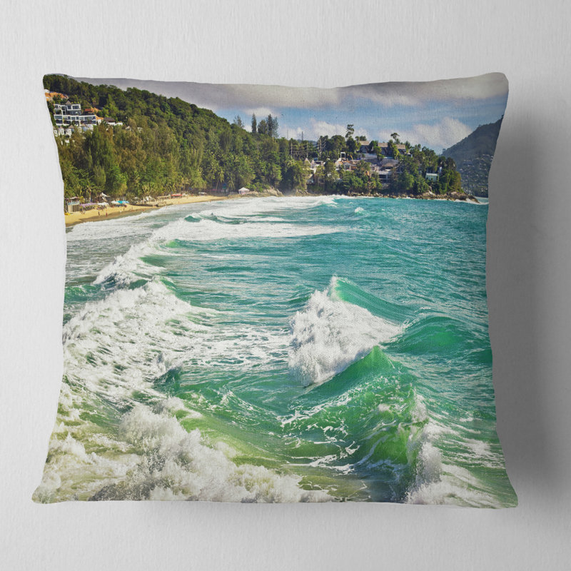 Oreiller de plage surdimensionné exotique, 18 po x 18 po, Carré