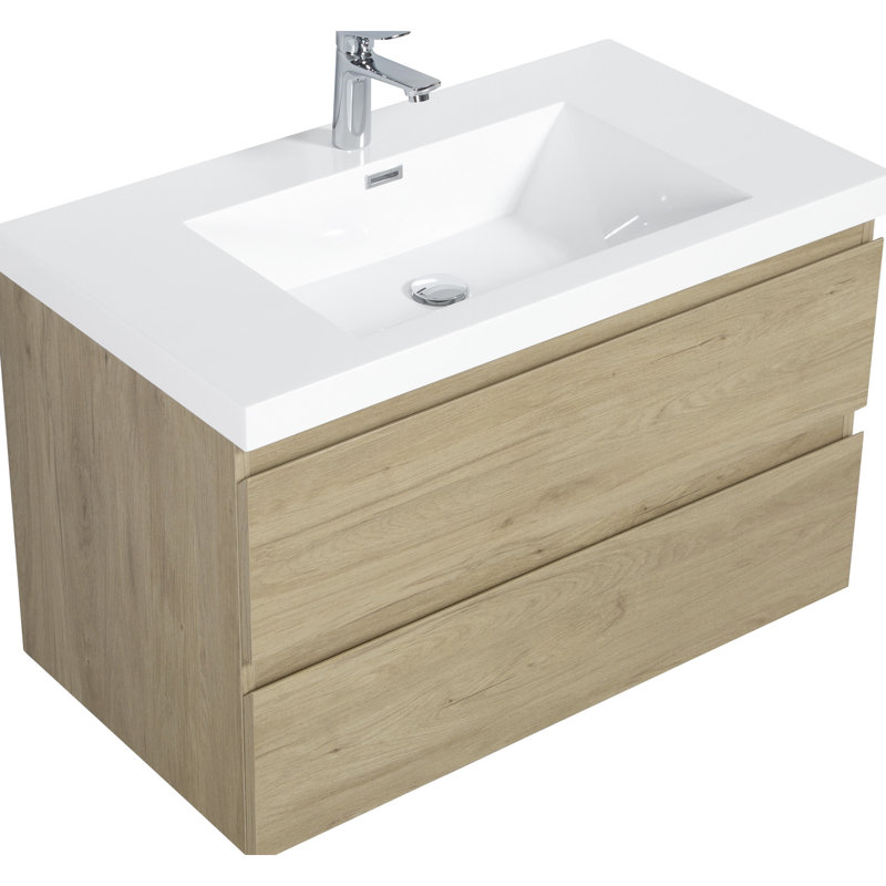 35.41 " W Free Standing Wall Mounted Single Double With Resin Top