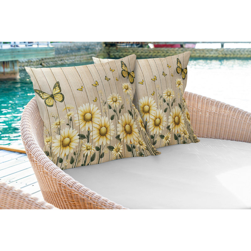 Coussin décoratif réversible en tissu, H 16 po x l 26 po, Rectangle