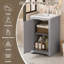 Ensemble de meuble-lavabo sur pied 20 po avec lavabo en céramique, meuble-lavabo simple autoportant avec porte à fermeture douce, tablette réglable, style moderne, gris.-149583114