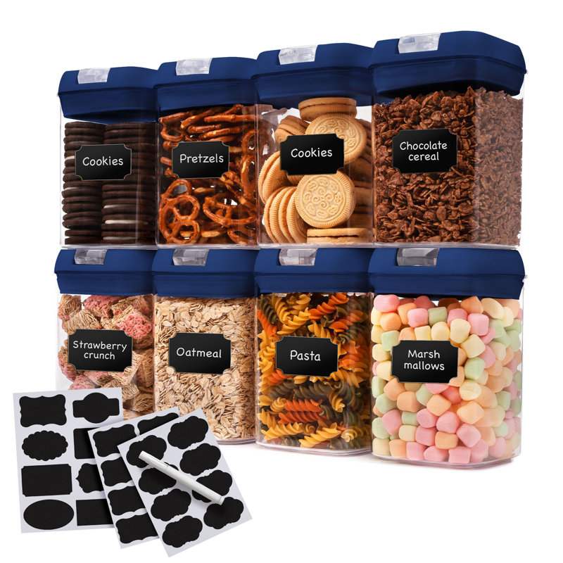 Ensemble de 8 contenants alimentaires, Bleu marine