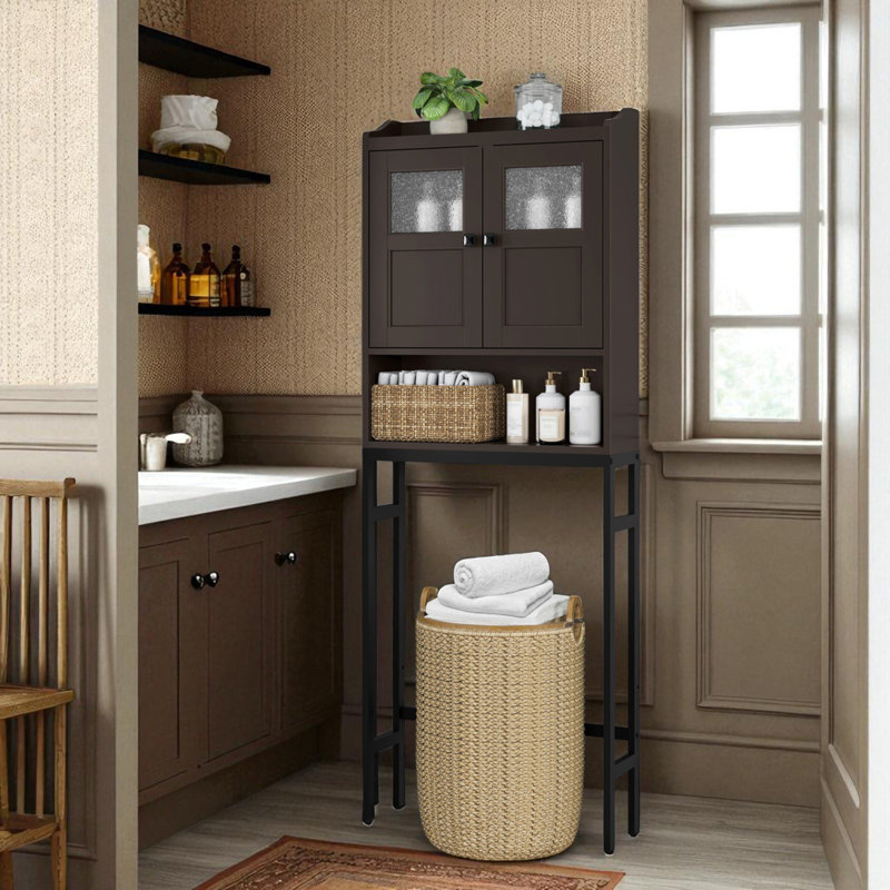 Armoire de rangement au-dessus de la toilette, rangement au-dessus de la toilette avec portes doubles et charnières douces