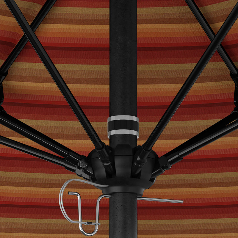 Parasol de marché octogonal 9 pi Willa, Sunbrella® Astoria Sunset, Stone Black
